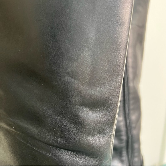 Franco Sarto Black Leather Heeled Knee High Boots Size 9.5M - Picture 11 of 16